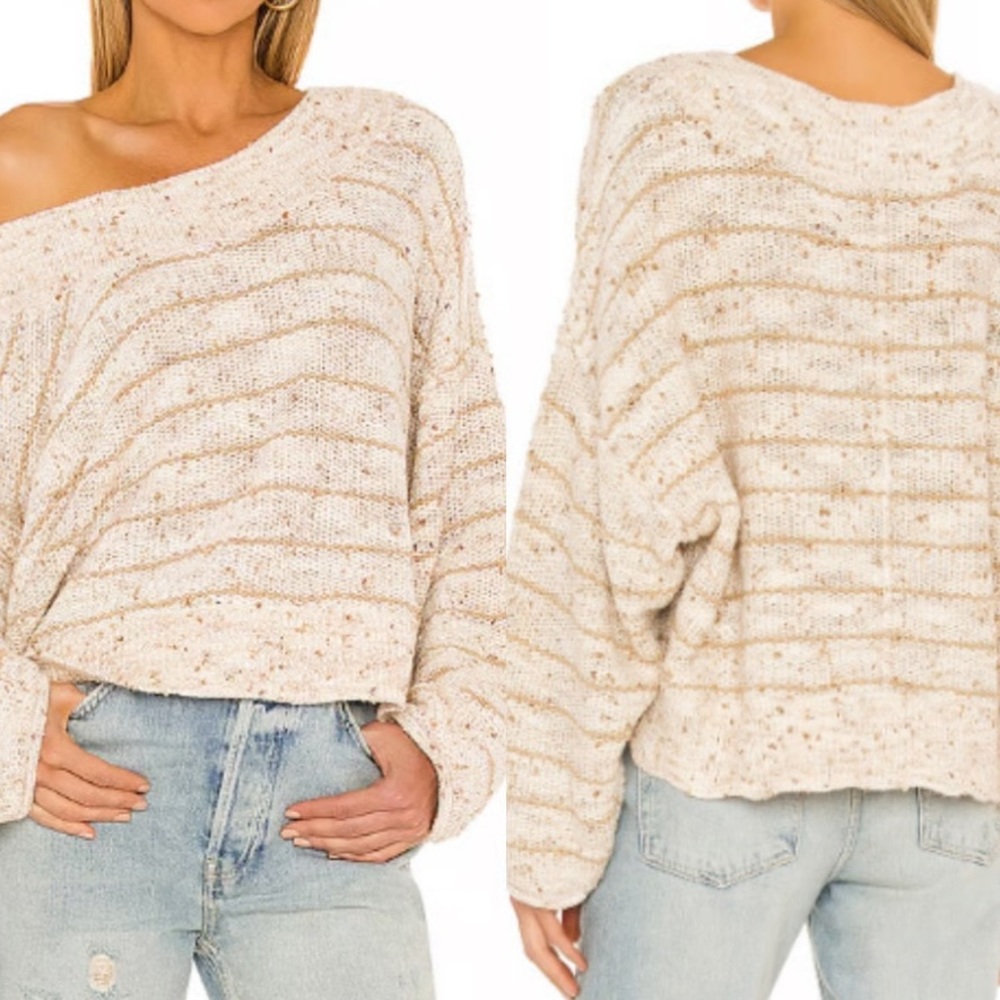 FREE PEOPLE Starlit striped sweater *beige/oatmeal* - Picture 5 of 14
